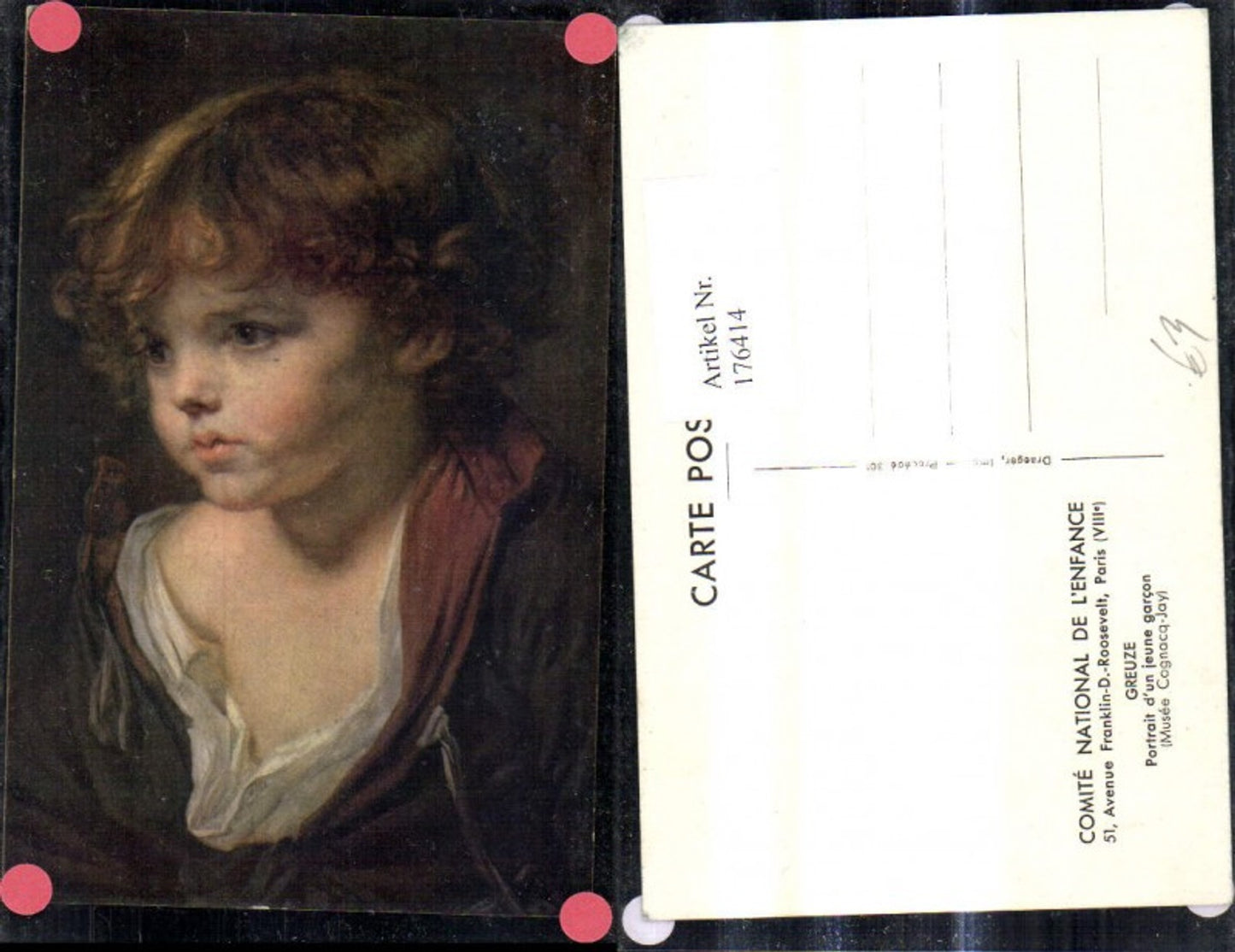 176414,Künstler Ak Greuze Portrait d un jeune garcon Bub Junge Portrait