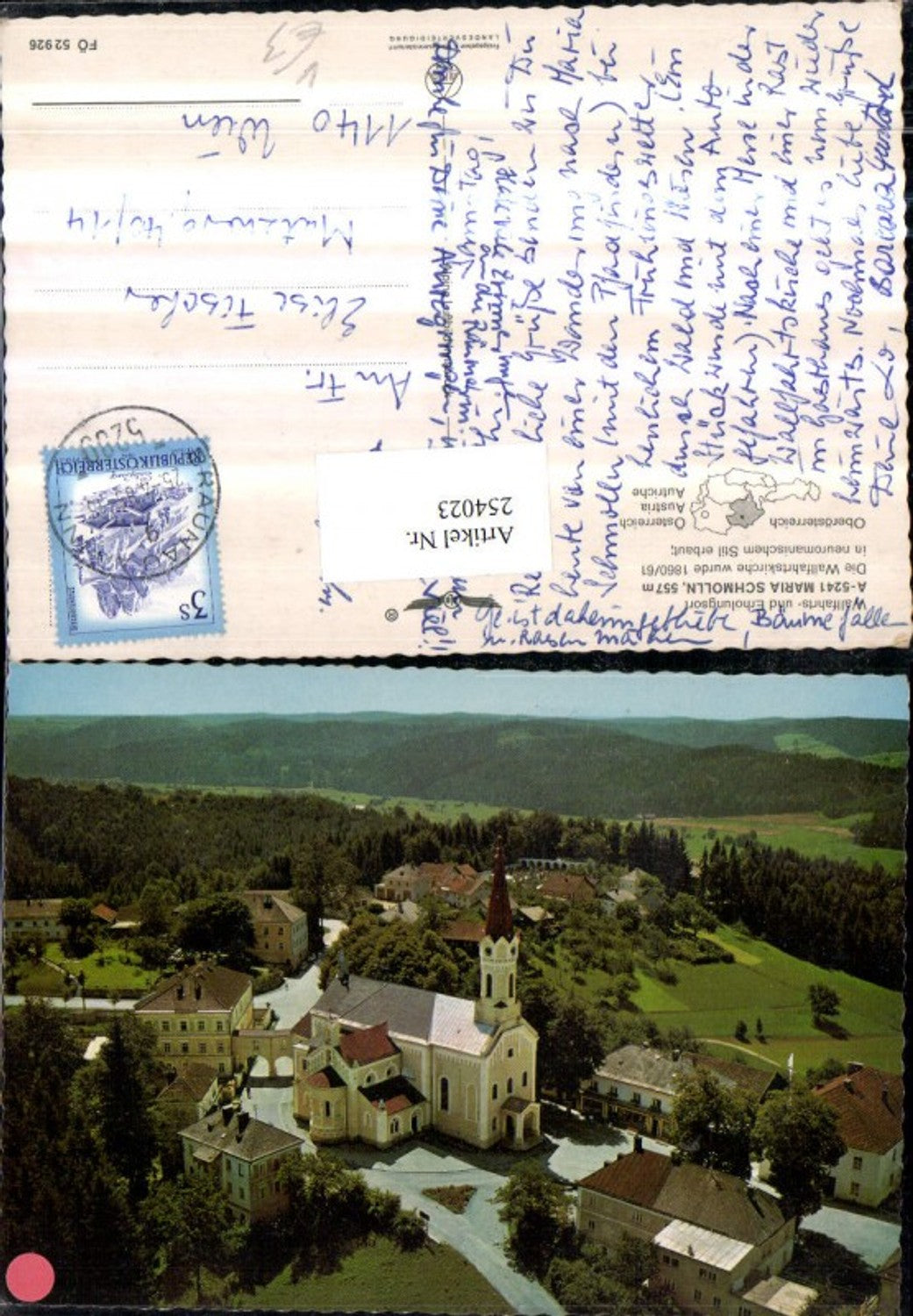 254023,Maria Schmolln Totale Wallfahrtskirche Kirche pub Alpine Luftbild 52926