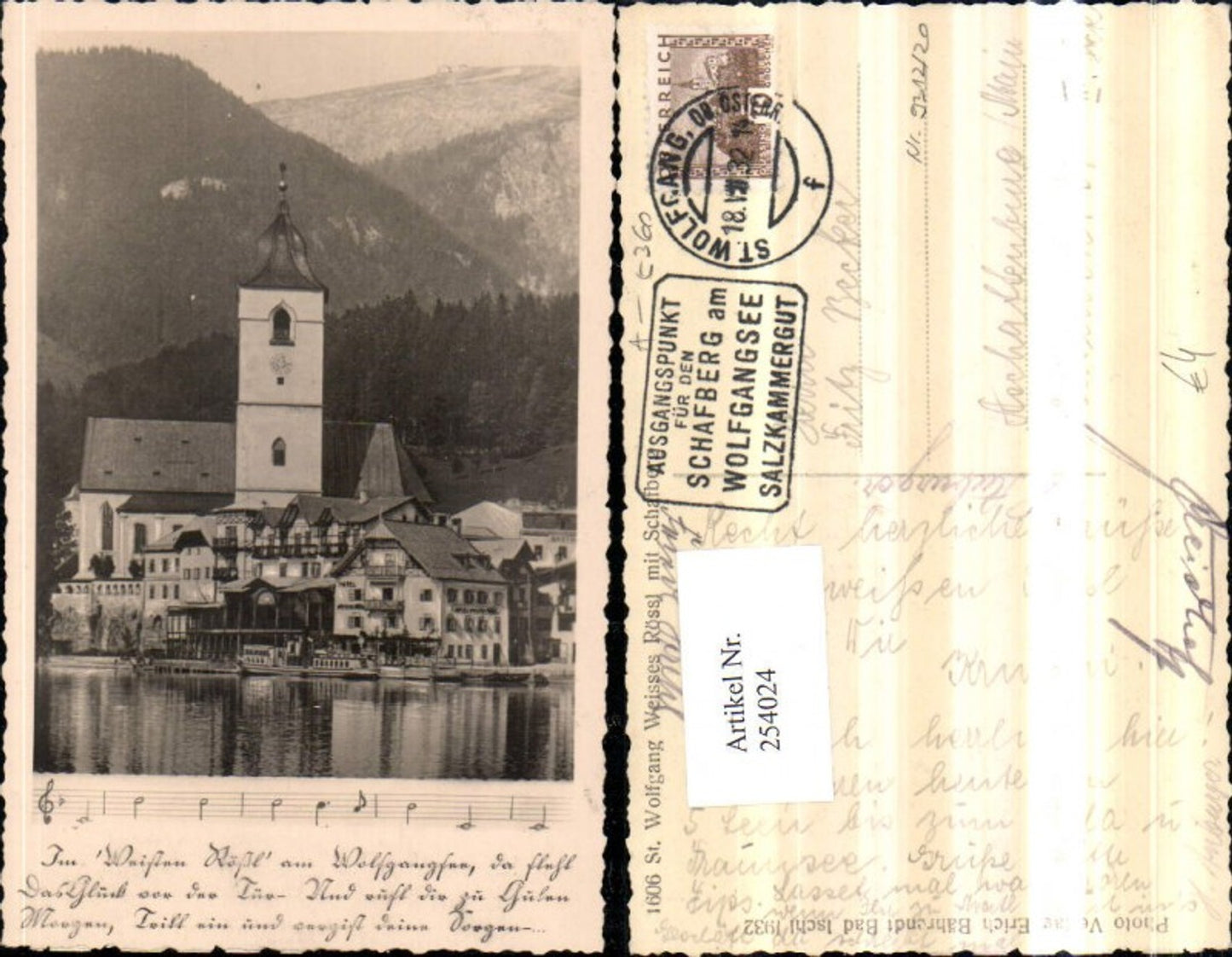 254024,St. Wolfgang Hotel Weißes Rössl u. Kirche m. Schafberg
