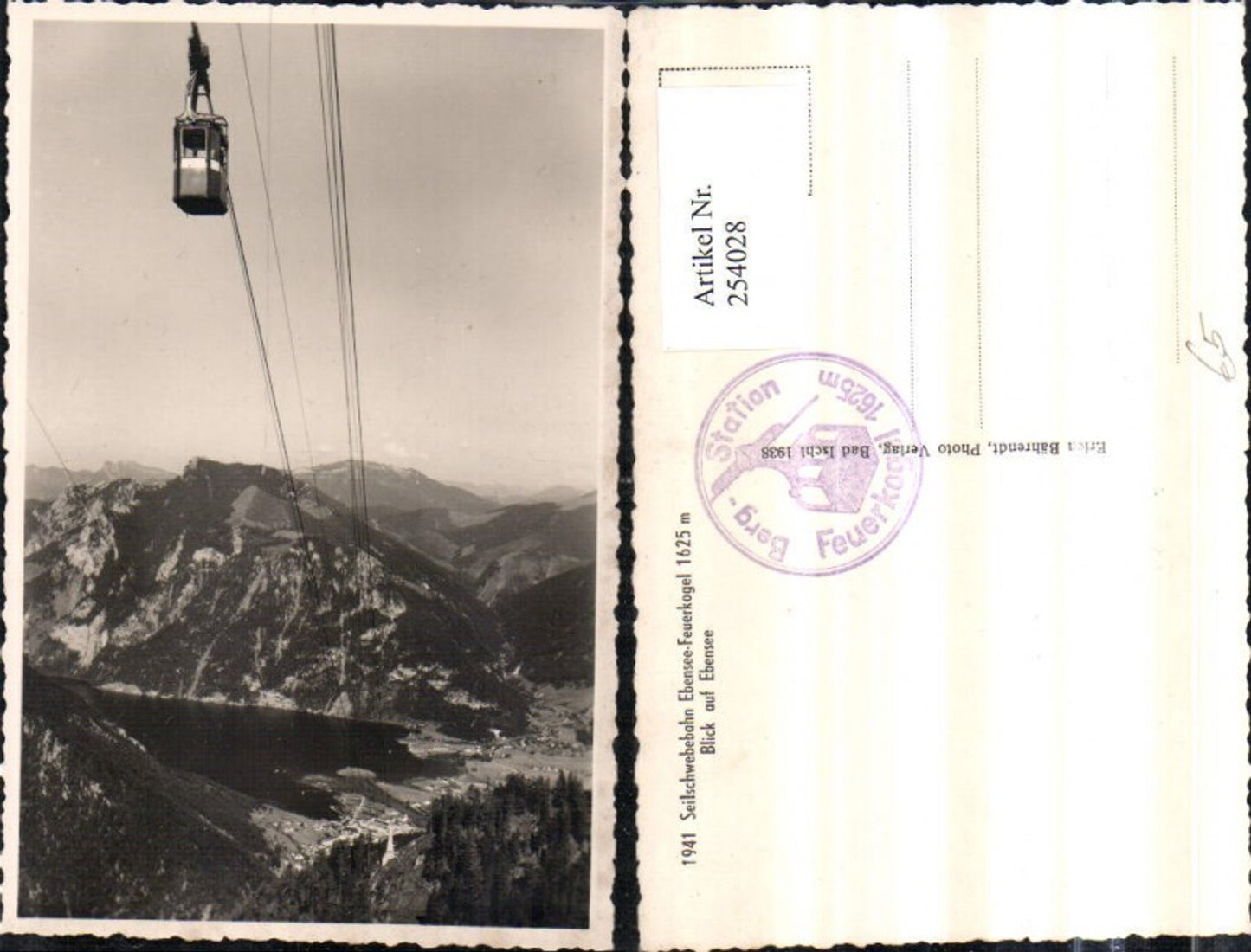 254028,Seilschwebebahn Seilbahn Ebensee Feuerkogel Blick auf Ebensee