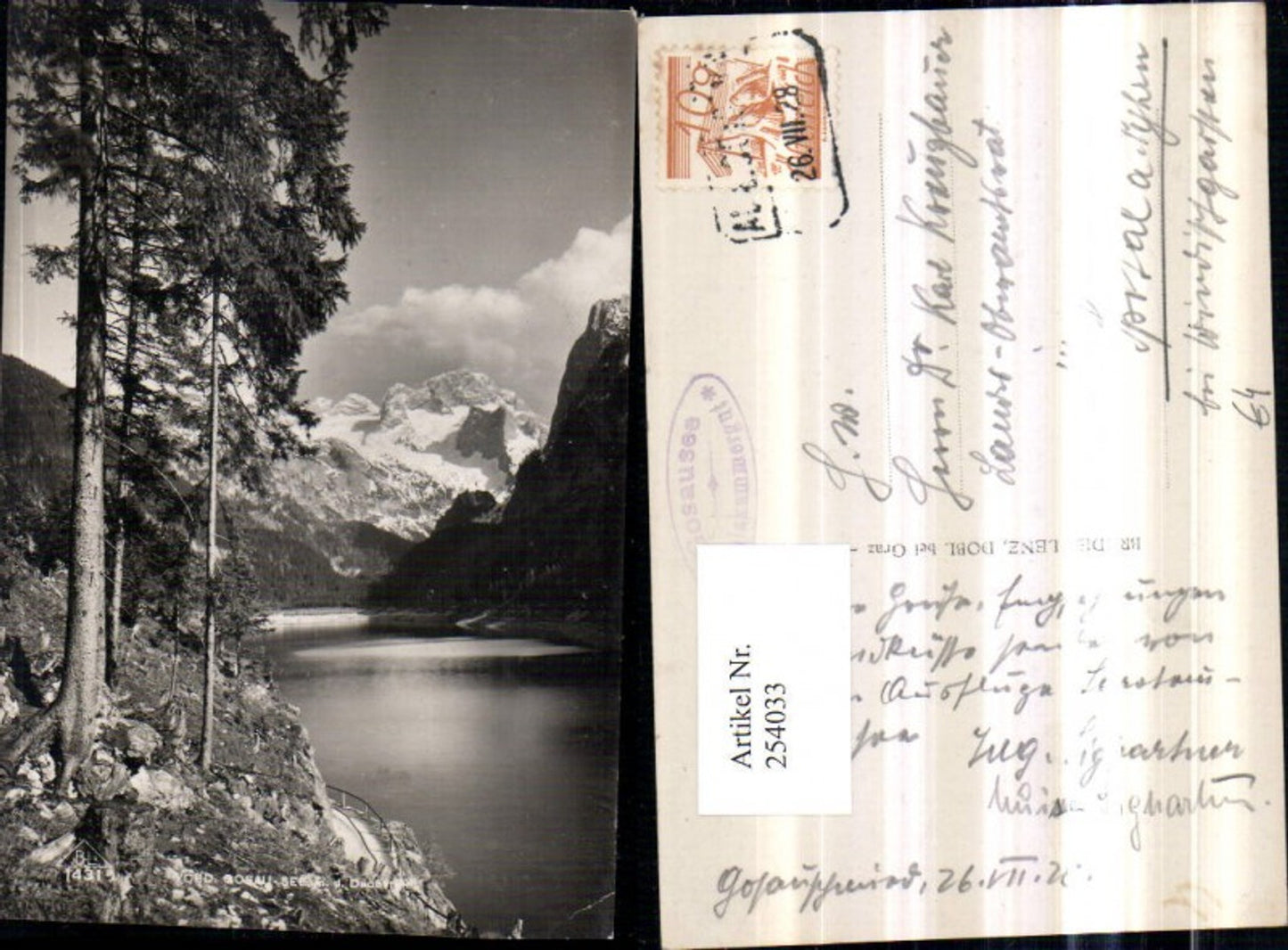 254033,Vorderer Gosausee Partie geg. Dachstein b. Gosau