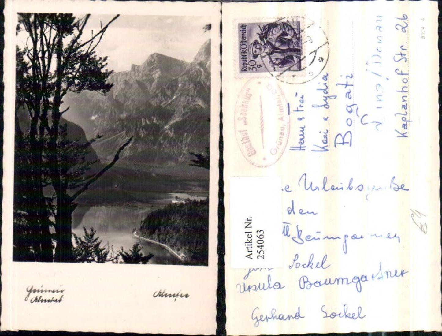 254063,Grünau im Almtal Almsee See Bergkulisse