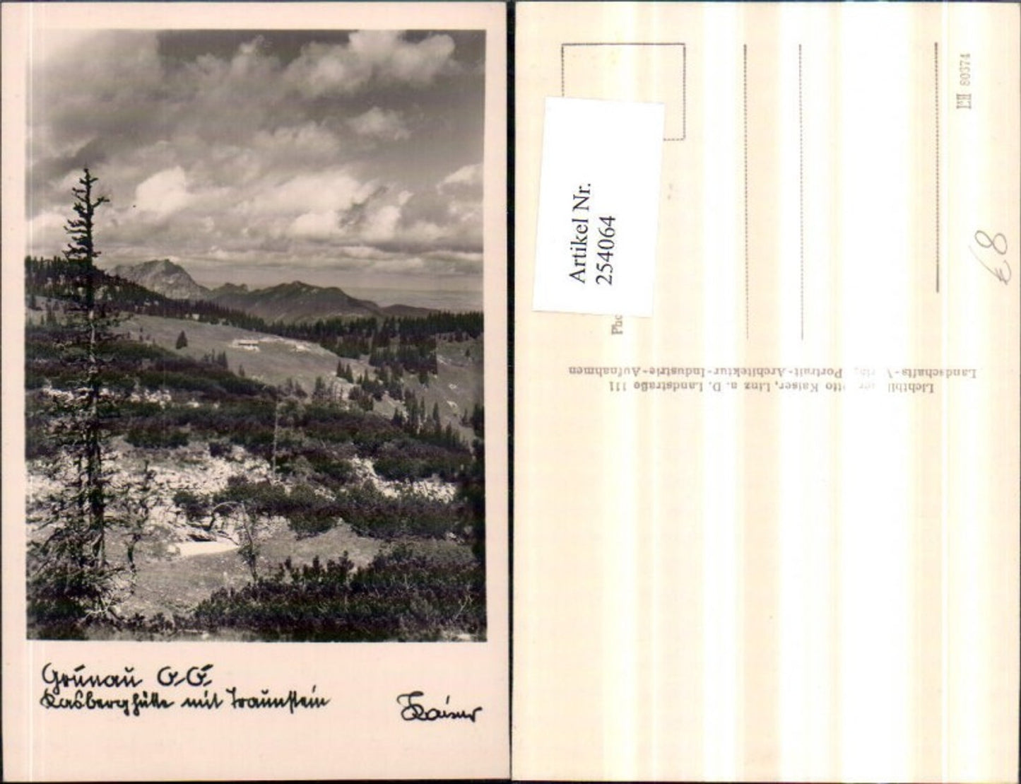 254064,Grünau im Almtal Kasberghütte m. Traunstein Partie pub Otto Kaiser