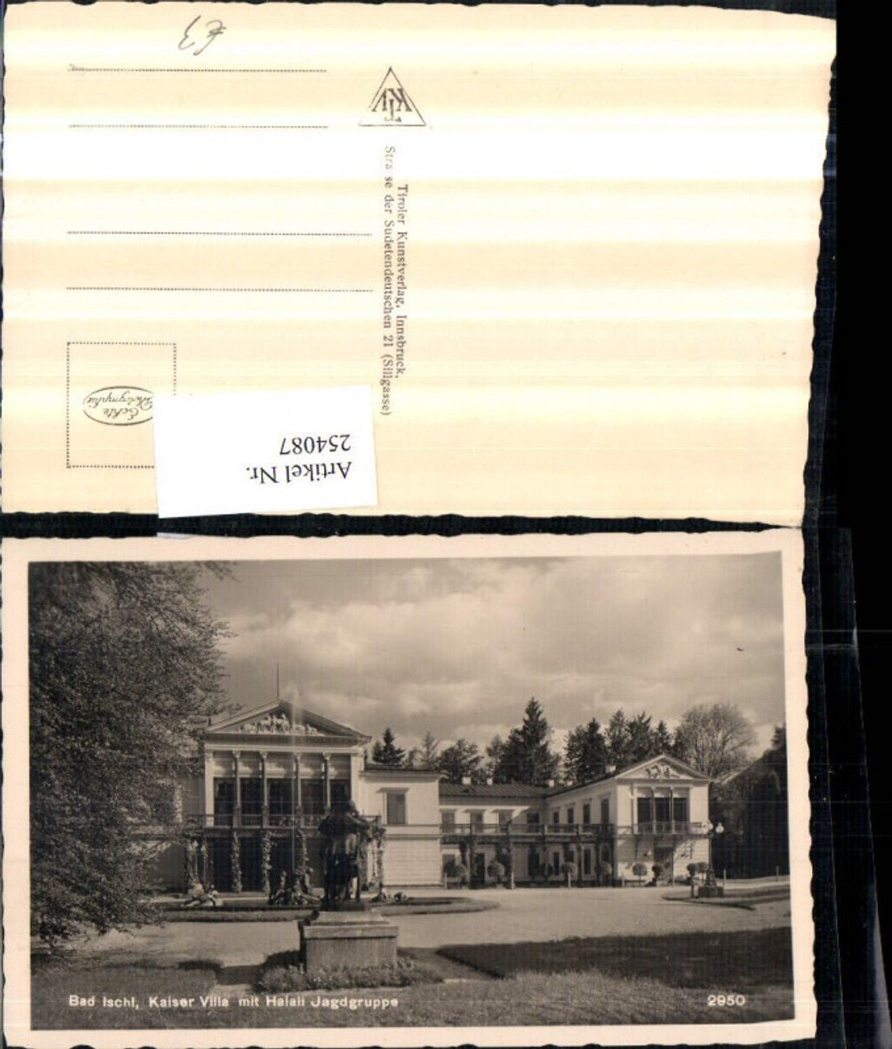 254087,Bad Ischl Kaiservilla m. Halali Jagdgruppe u. Springbrunnen