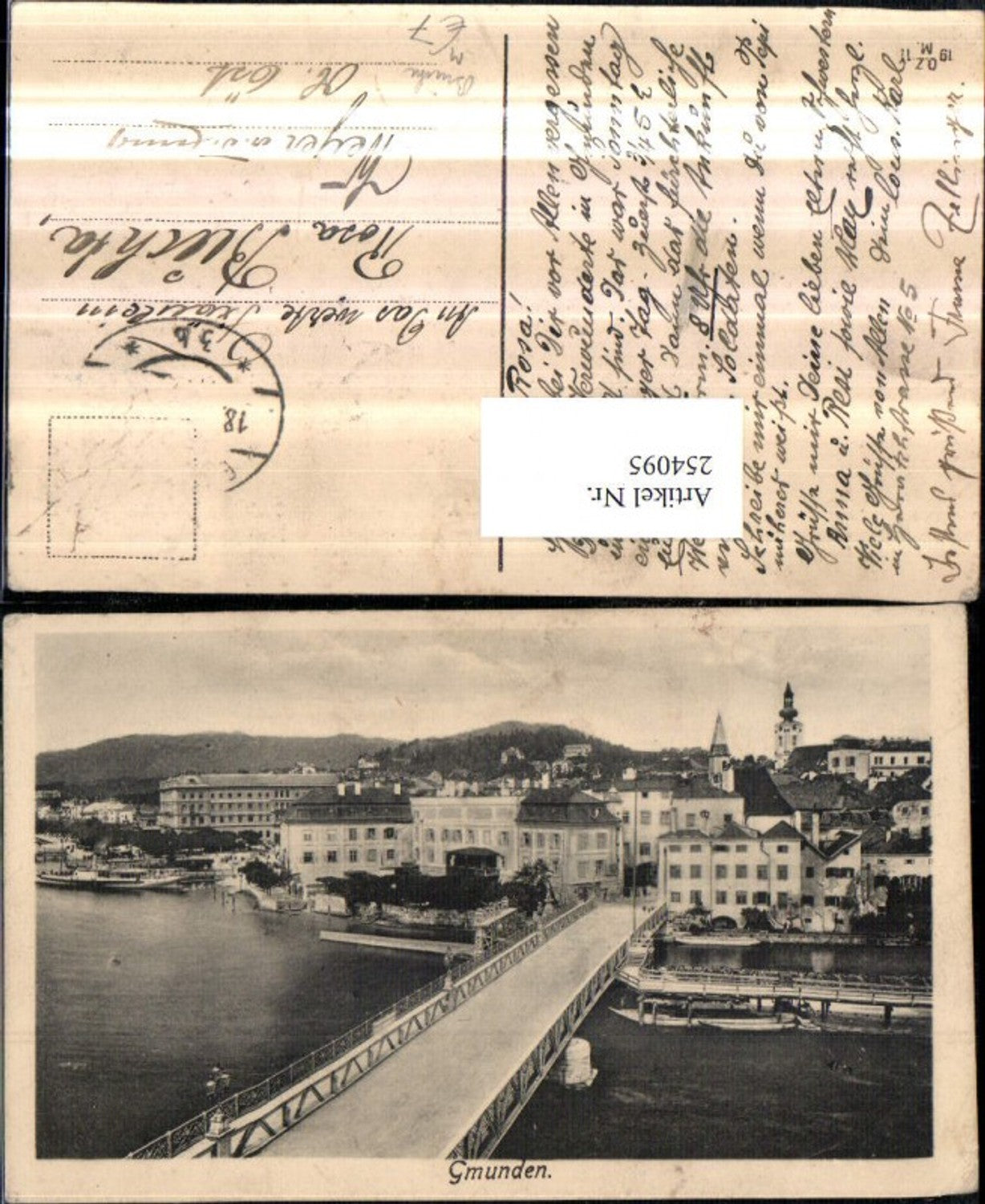 254095,Gmunden Teilansicht Brücke