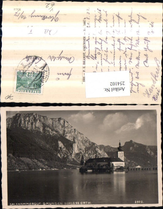 254102,Gmunden Schloss Ort Orth m. d. Traunstein pub F. E. Brandt 5001b