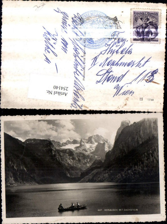 254140,Gosausee See b. Gosau m. Dachstein Bergkulisse Ruderboot