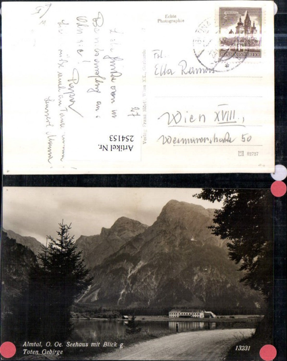 254153,Almtal b. Gürnau Seehaus m. Blick geg. Toten Gebirge