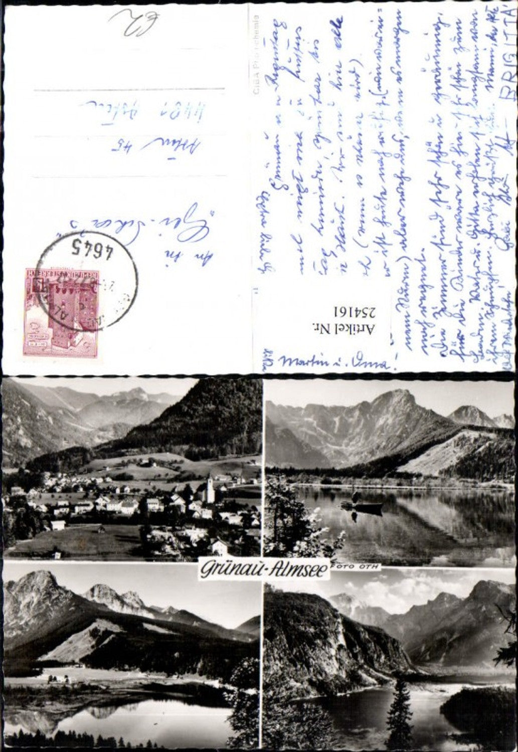 254161,Grünau Totale Almsee See Bergkulisse Mehrbildkarte