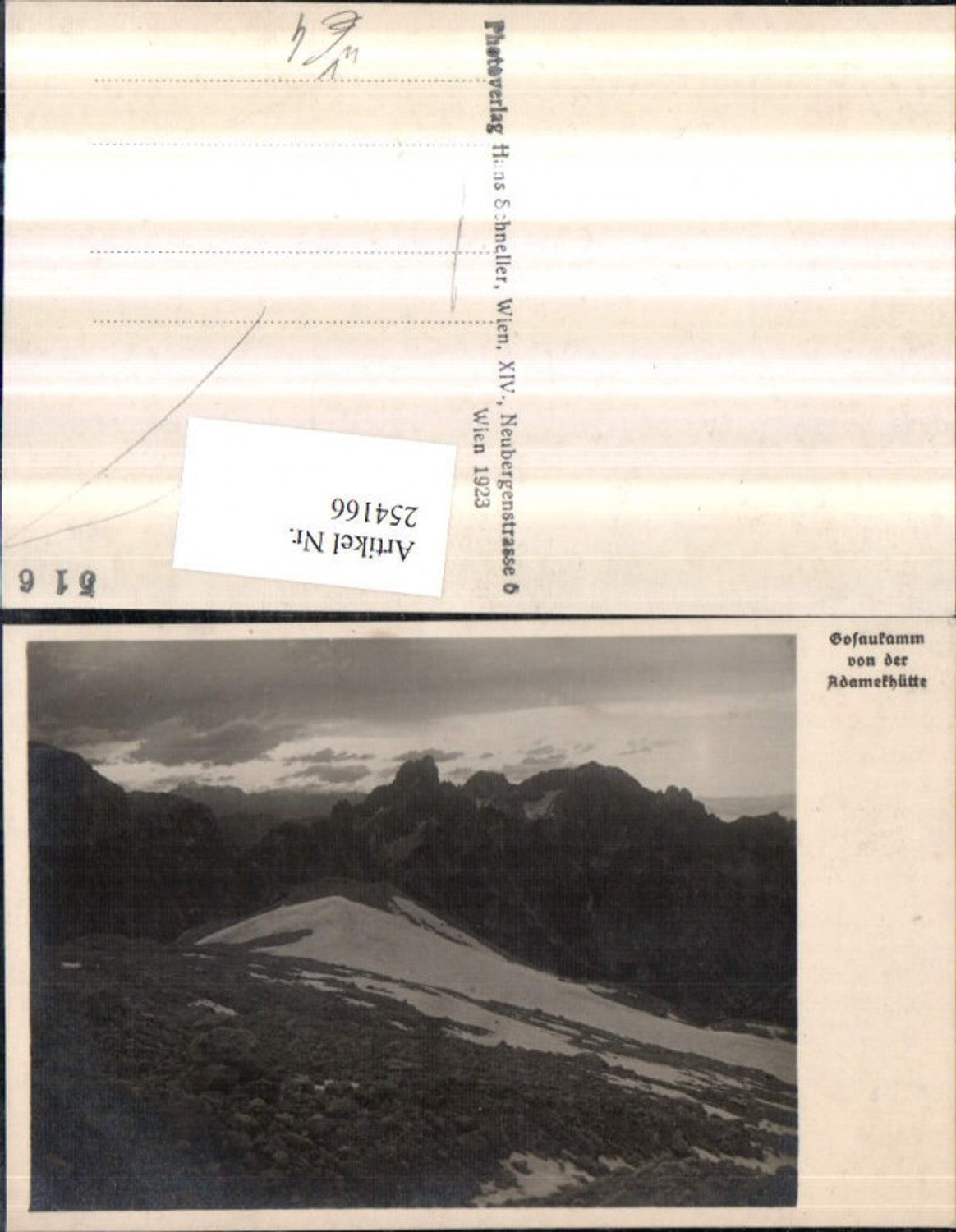 254166,Gosaukamm b. Gosau von d. Adamekhütte Bergkulisse pub Hans Schneller 516