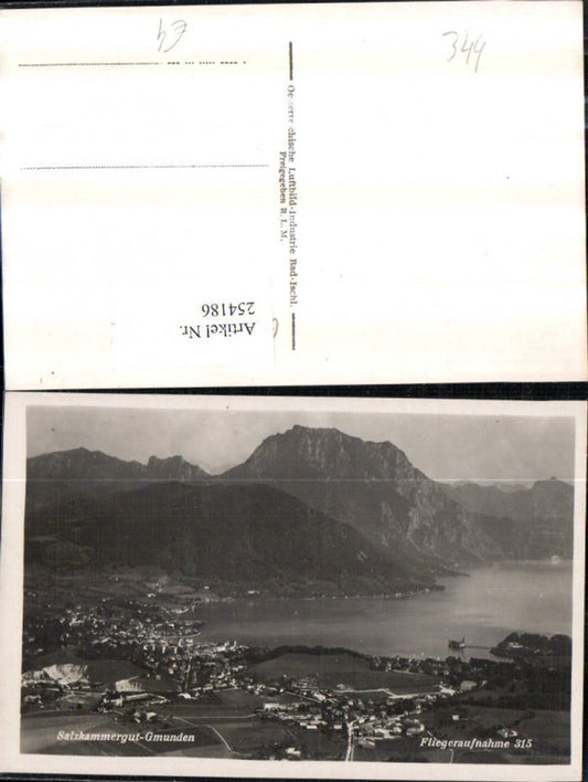254186,Gmunden Totale Fliegeraufnahme 315
