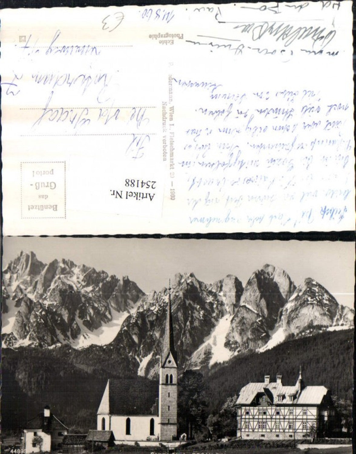 254188,Gosau Kirche m. Donnerkogel Bergkulisse