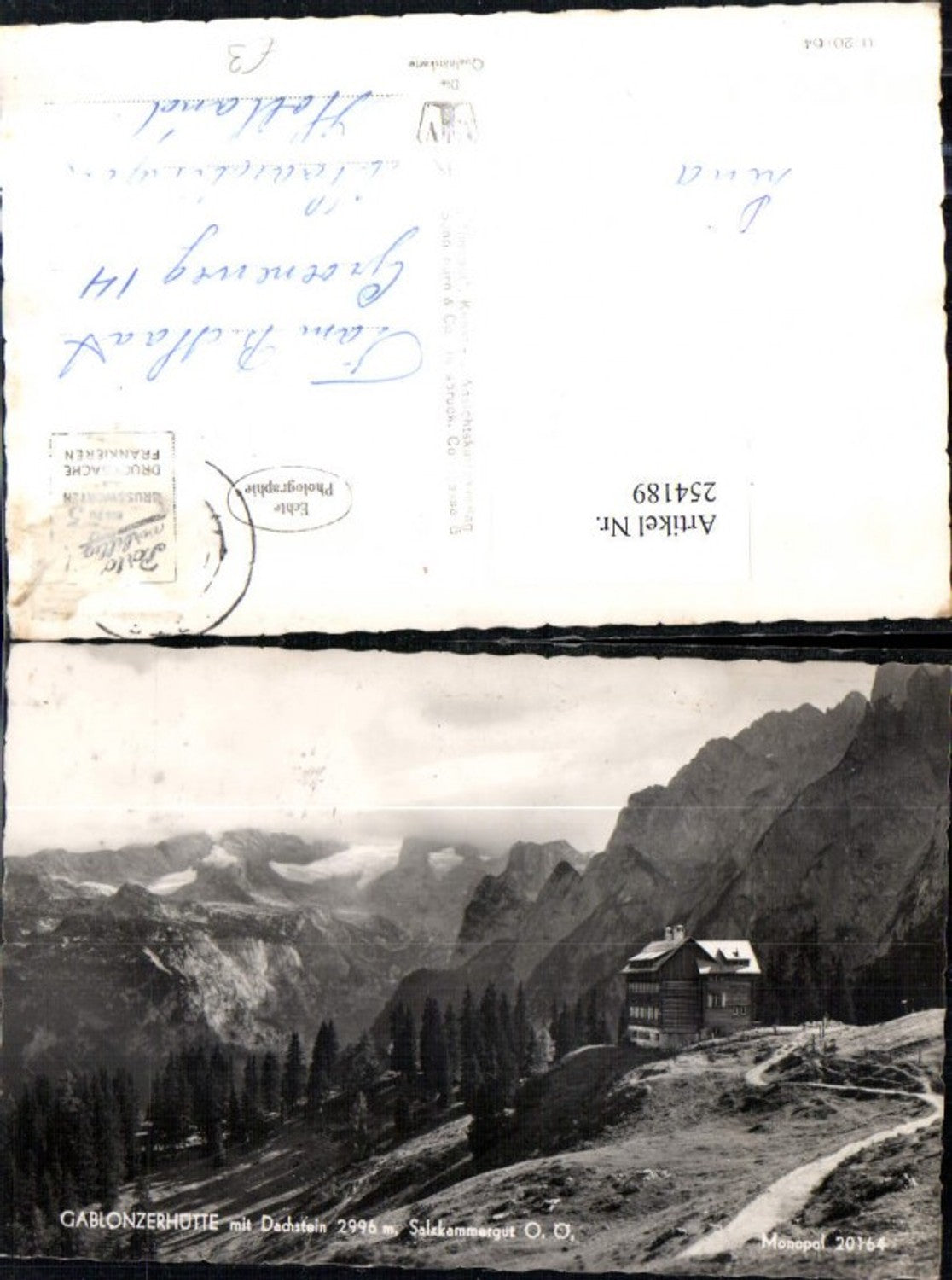 254189,Gablonzerhütte Berghütte m. Dachstein Bergkulisse b. Gosau