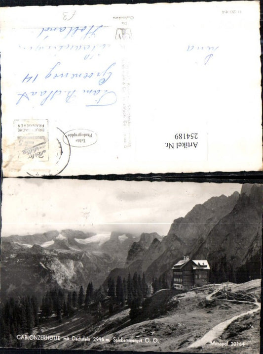 254189,Gablonzerhütte Berghütte m. Dachstein Bergkulisse b. Gosau