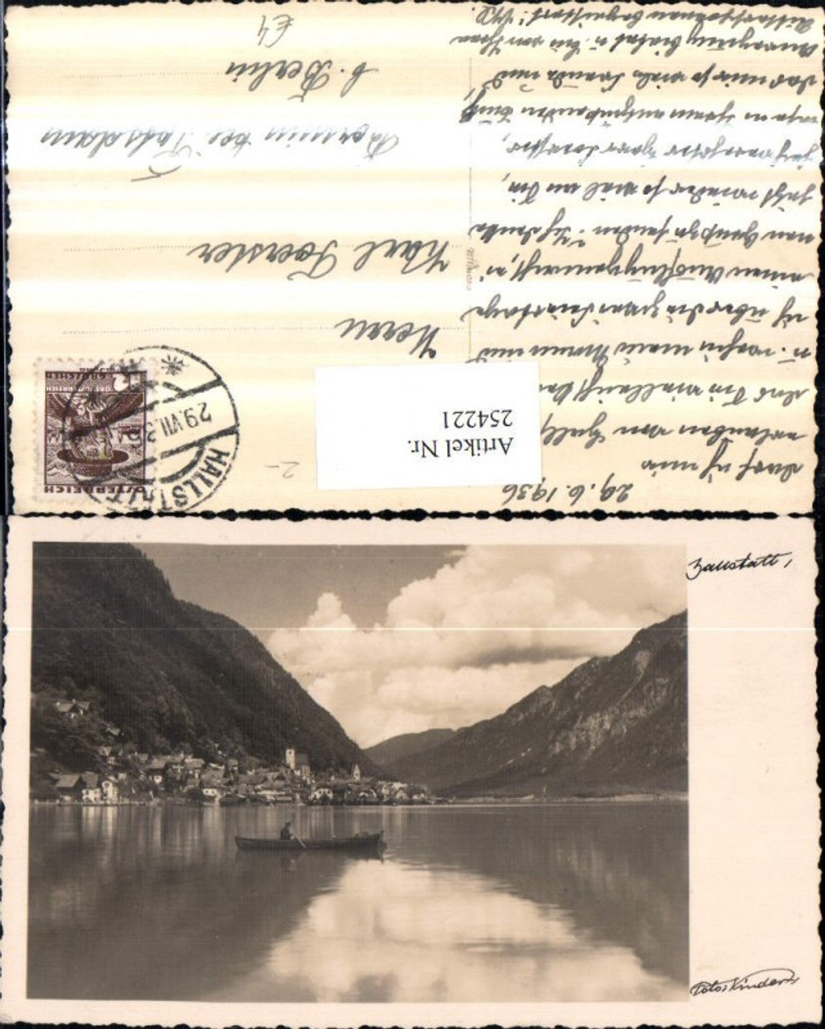 254221,Hallstatt Totale Bergkulisse Ruderboot