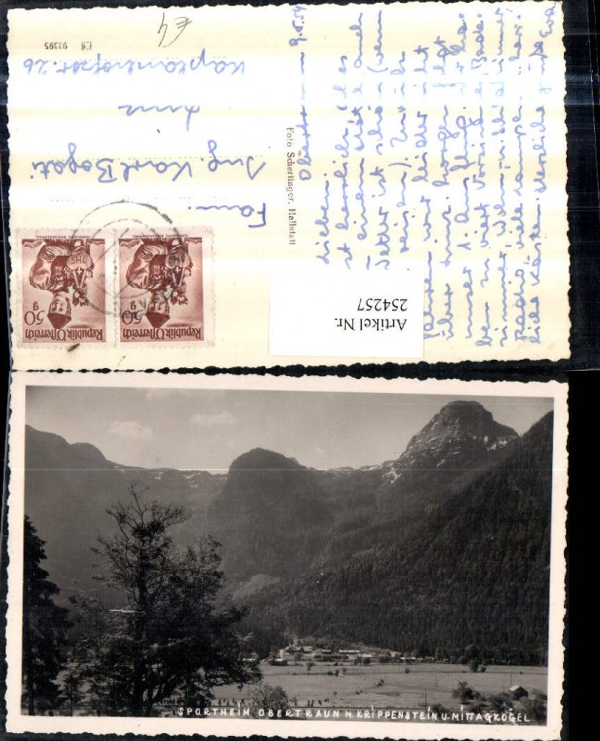 254257,Sportheim Obertraun m. Krippenstein u. Mittagkogel Bergkulisse