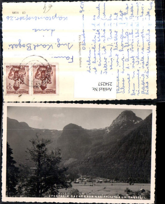 254257,Sportheim Obertraun m. Krippenstein u. Mittagkogel Bergkulisse