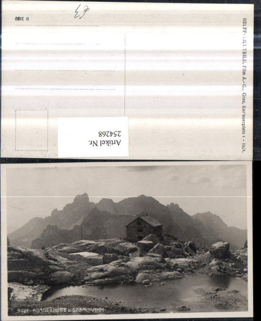 254268,Adamekhütte Berghütte u. Gosaukamm Bergkulisse b. Gosau