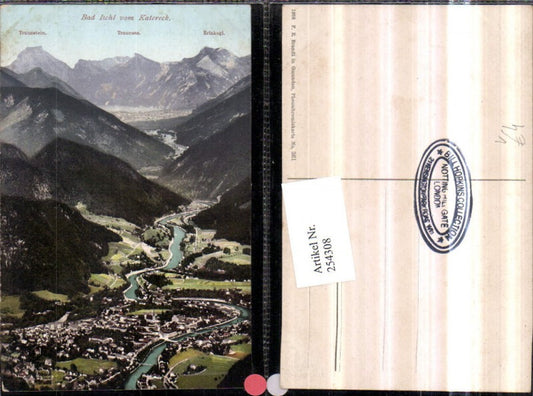 254308,Bad Ischl Totale v. Katereck aus Bergkulisse Traunstein Erlakogl pub F. E. Brandt 361