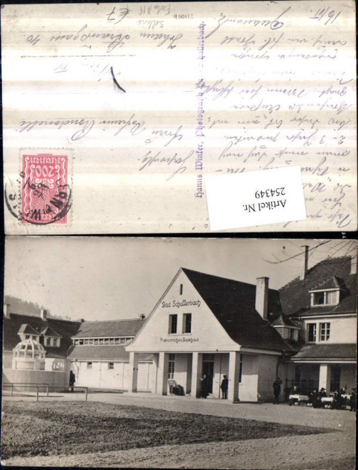 254349,Seltene Foto AK Bad Schallerbach Provisorisches Badehaus