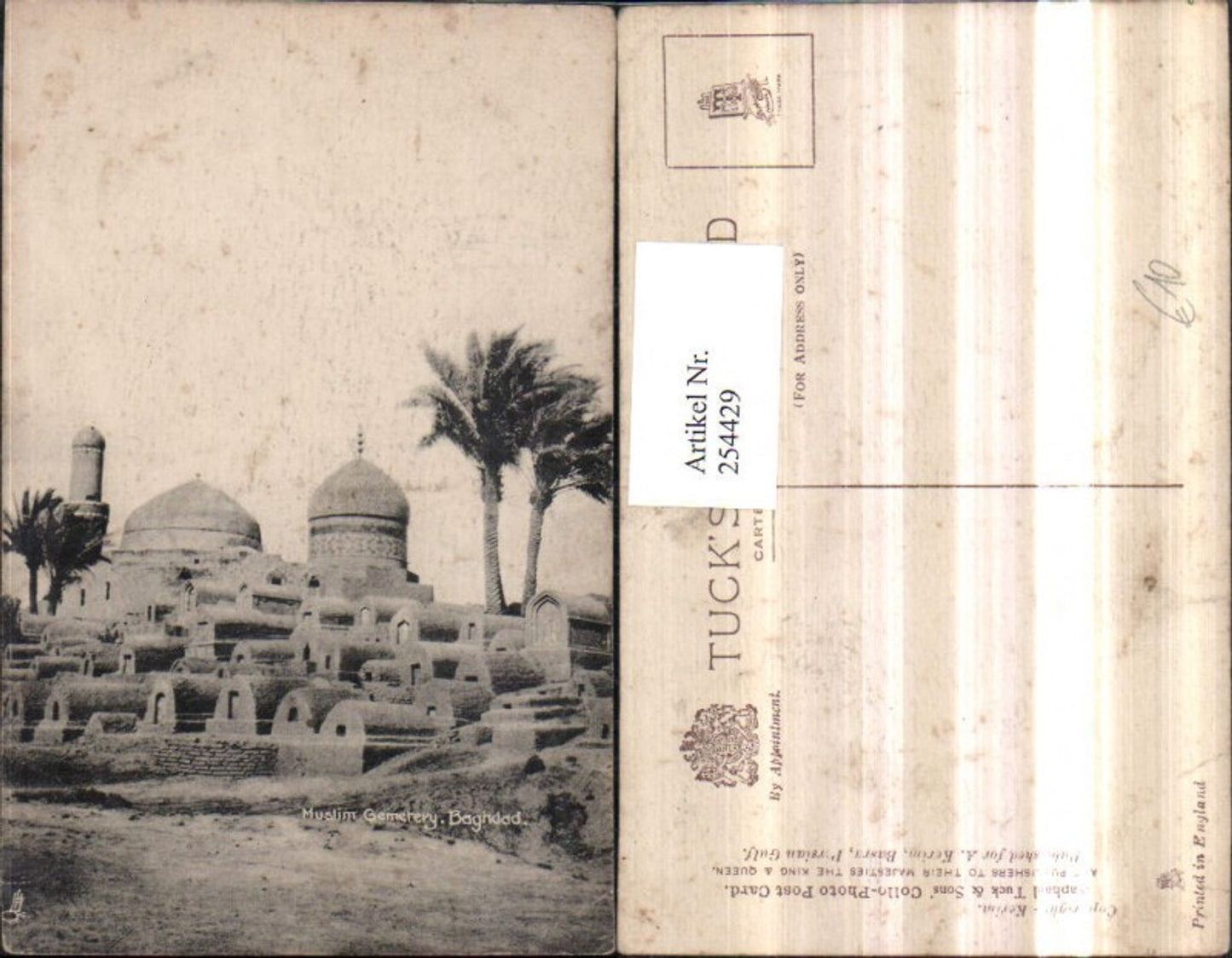 254429,Raphael Tuck & Sons Baghdad Muslim Cemetery Friedhof