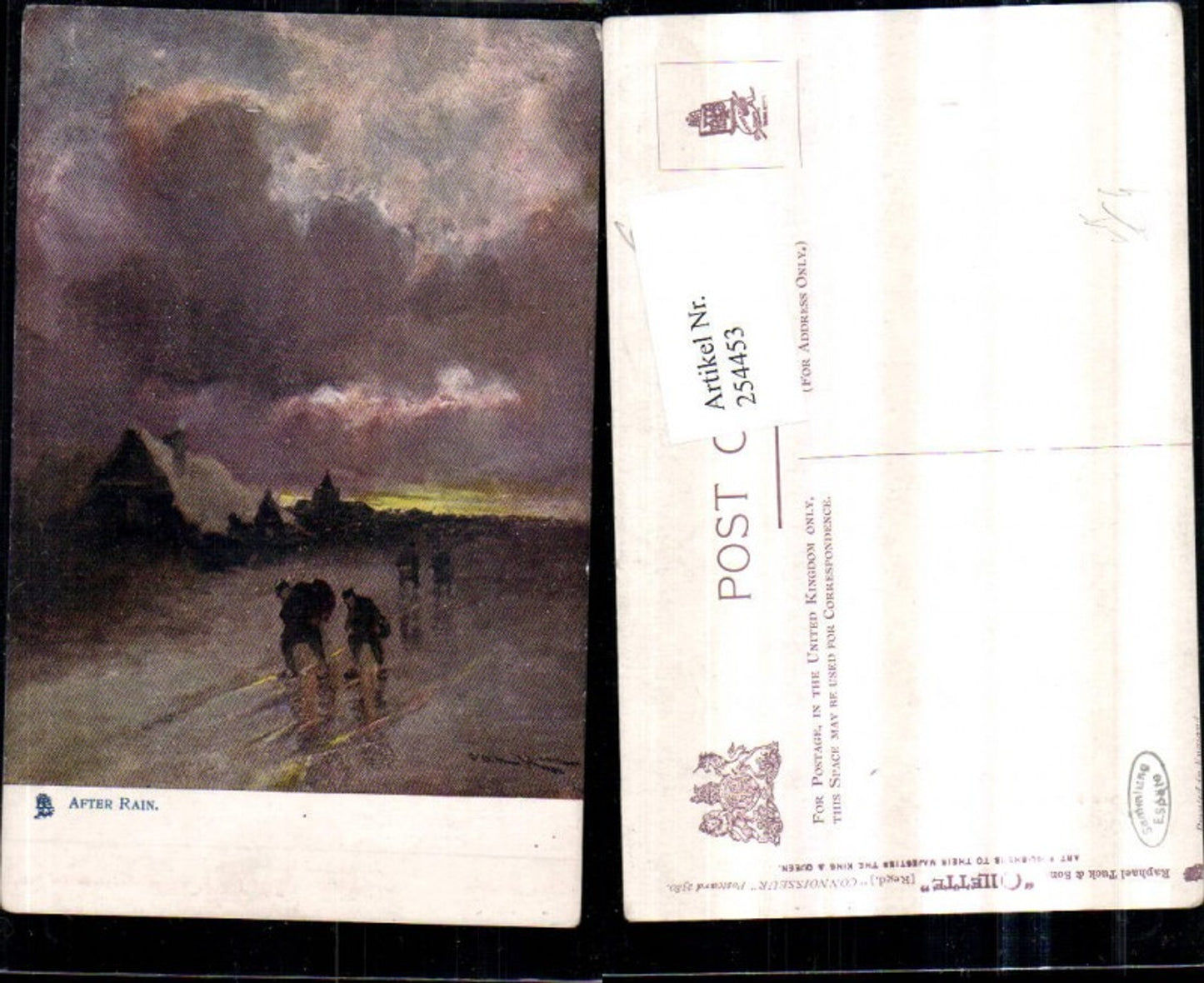 254453, Raphael Tuck &amp; Sons 2580 Artist Card Connoisseur After Rain Street View