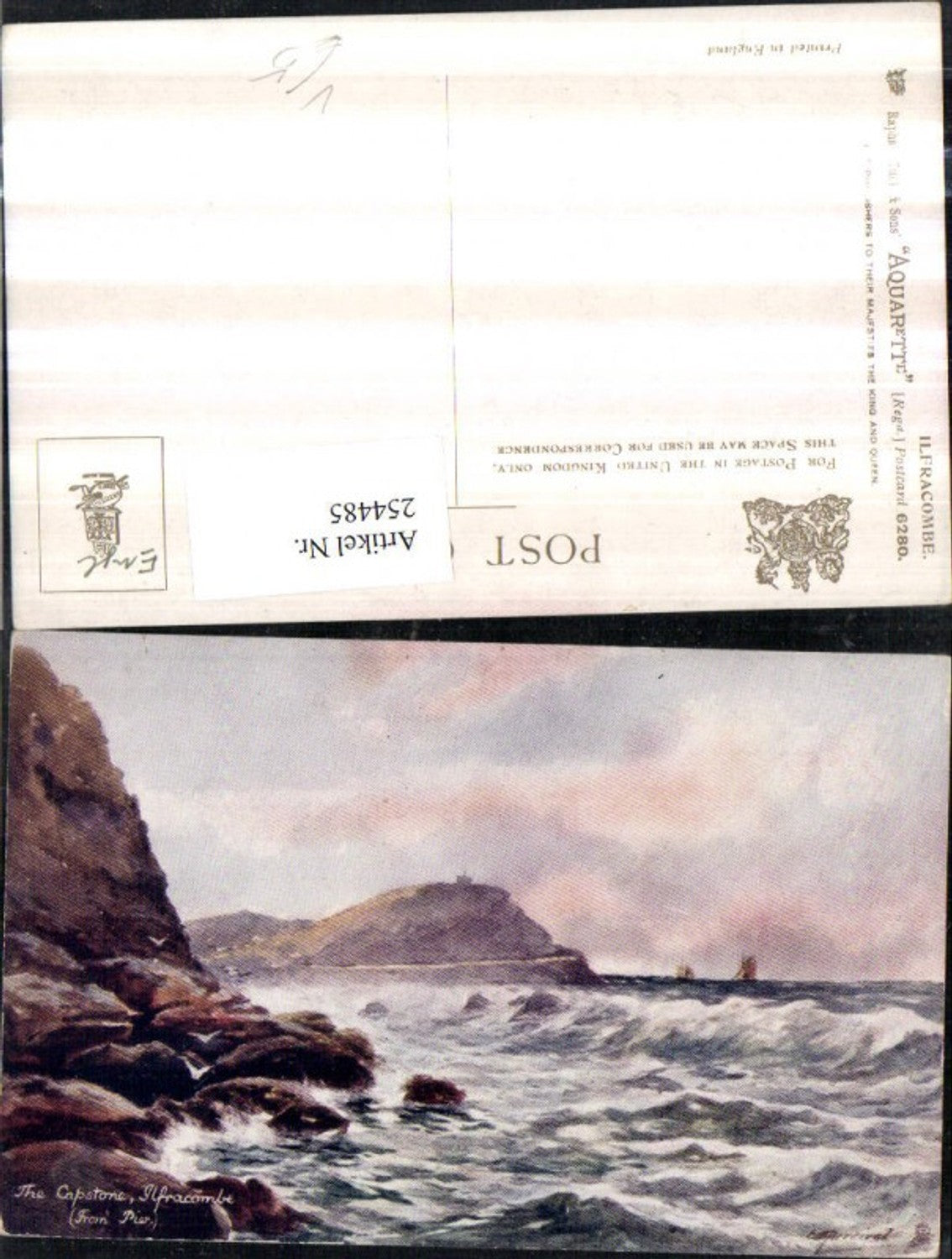 254485,Raphael Tuck & Sons 6280 Künstlerkarte Ilfracombe Partie Brandung