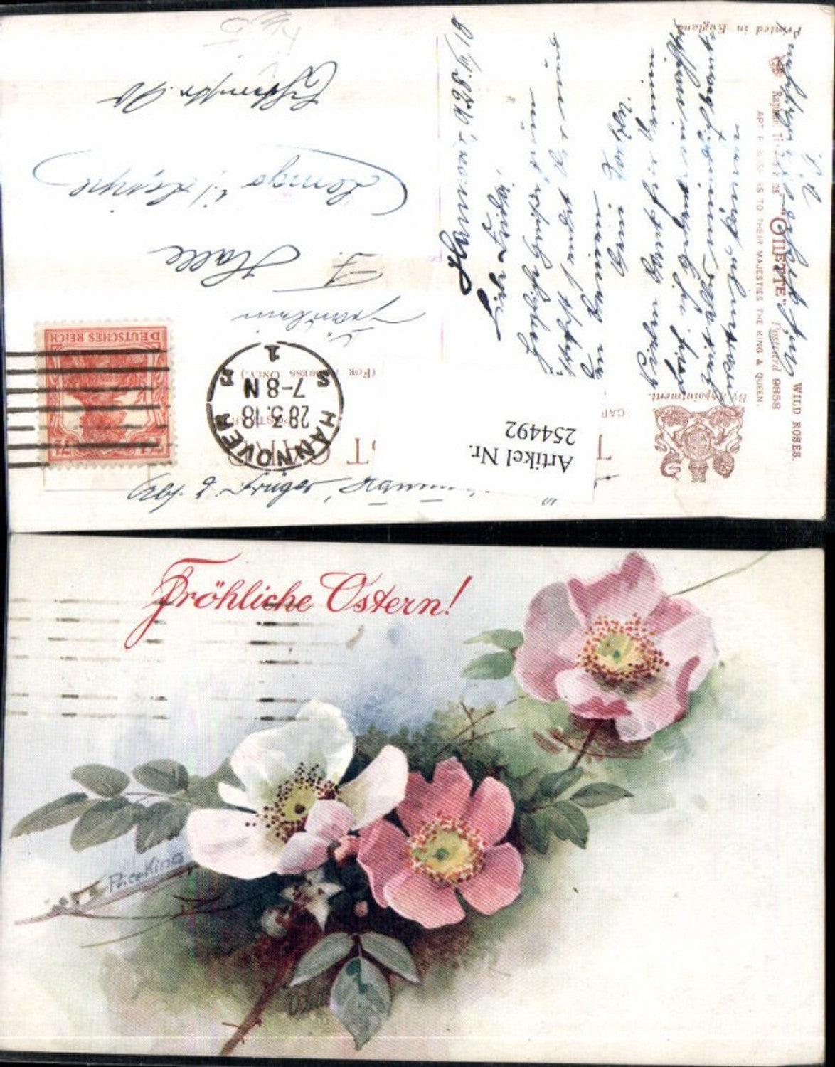 254492,Raphael Tuck & Sons 9858 Künstler Price King Ostern Blütenzweig Blüten