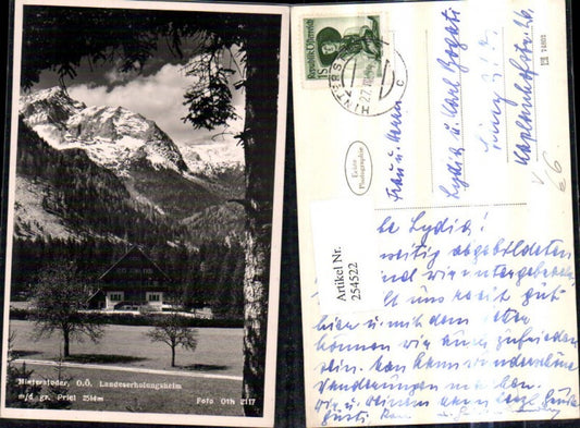 254522,Hinterstoder Landeserholungsheim m. d. Großen Priel Bergkulisse pub Foto Oth 2117