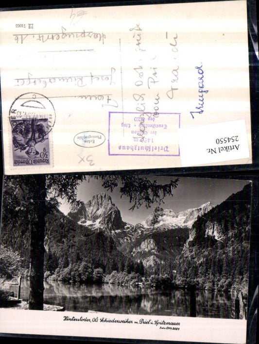 254550,Hinterstoder Schiederweiher m. Priel u. Spitzmauer Bergkulisse pub Foto Oth 2081