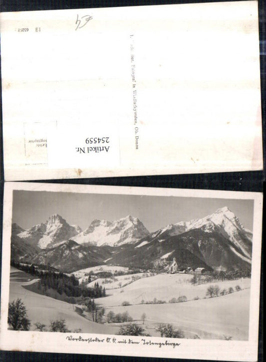 254559,Vorderstoder Totale m. d. Toten Gebirge Winterbild Bergkulisse