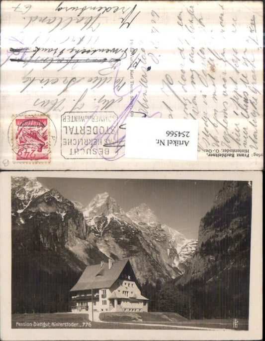 254566,Hinterstoder Pension Dietlgut Bergkulisse