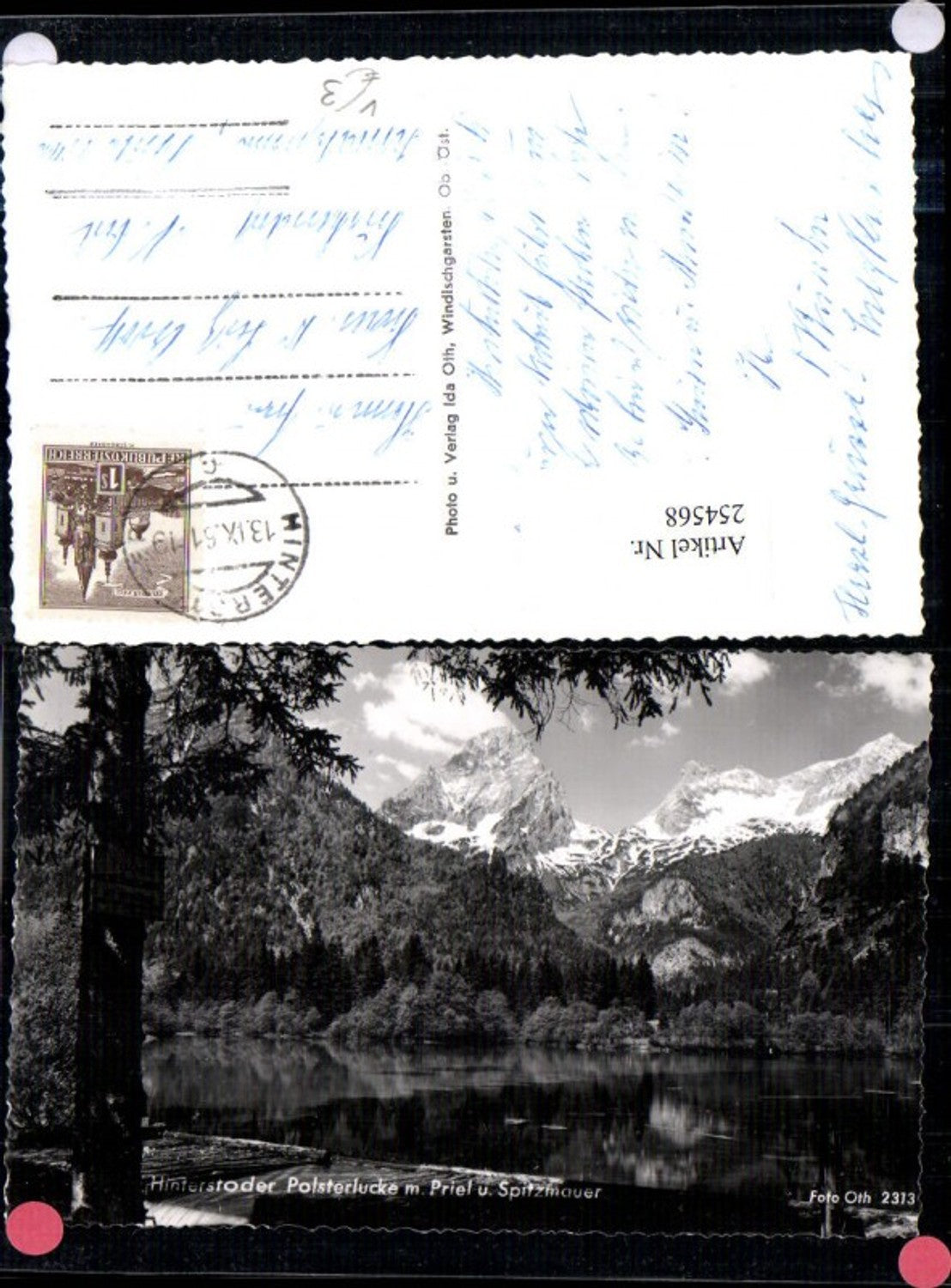 254568,Hinterstoder Polsterlucke m. Priel u. Spitzmauer Bergkulisse pub Foto Oth 2313