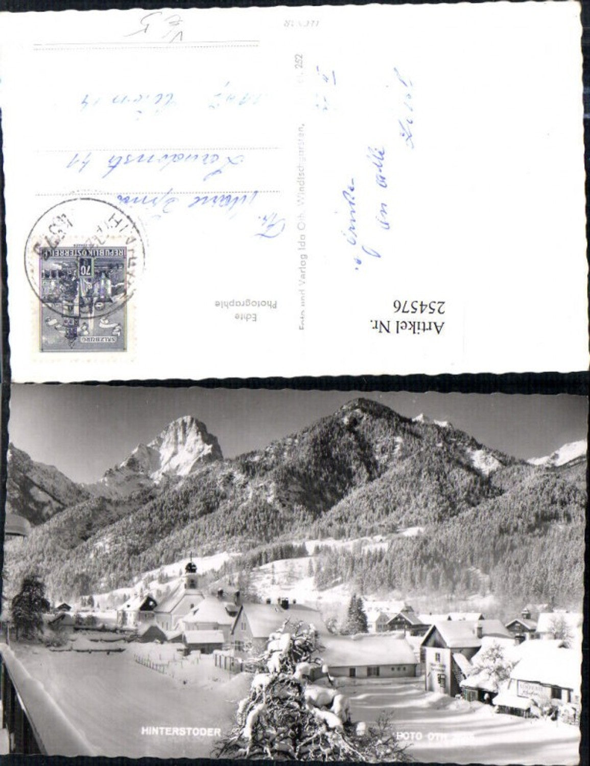 254576,Hinterstoder Totale Kirche Bergkulisse pub Foto Oth 2686