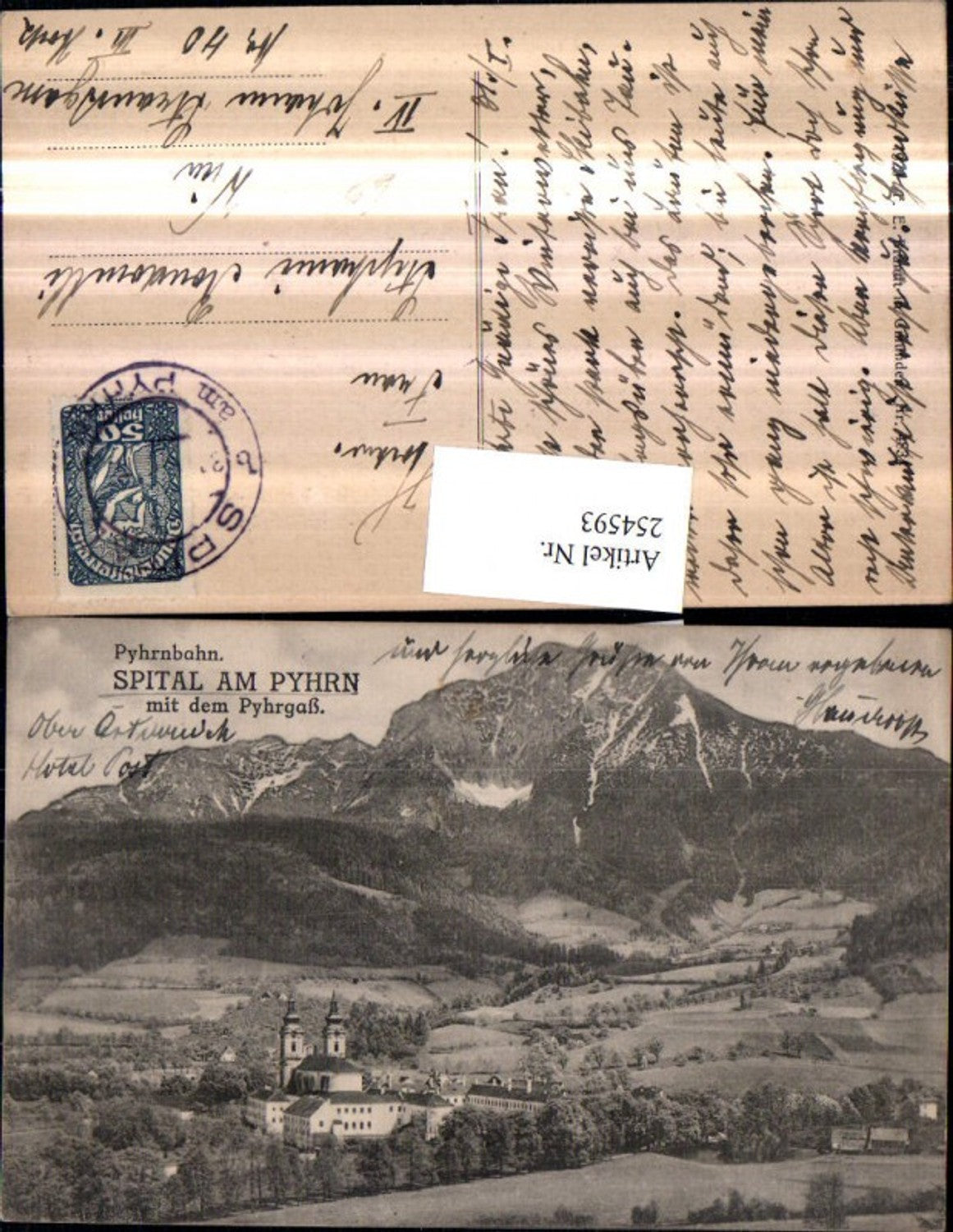 254593,Pyhrnbahn Spital am Pyhrn Stift Kirche m. d. Pyhrgas