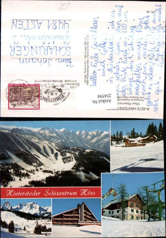 254594,Hinterstoder Hutterer-Boden Hutterer-Höss Sessellift Winterbilder Mehrbildkarte