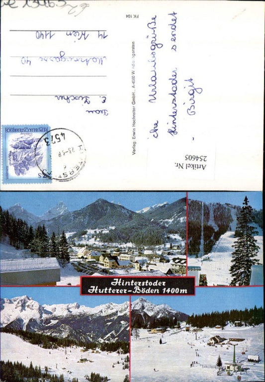 254605,Hinterstoder Totale Hutterer-Boden Skipiste Berglifte Winterbilder Mehrbildkarte