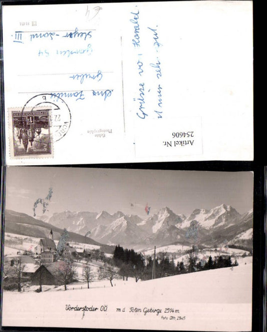 254606,Vorderstoder Totale m. d. Toten Gebirge Winterbild Bergkulisse pub Foto Oth 2345