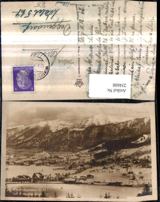 254608,Windischgarsten Totale m. Sengsengebirge Bergkulisse Winterbild pub Foto Hubmann