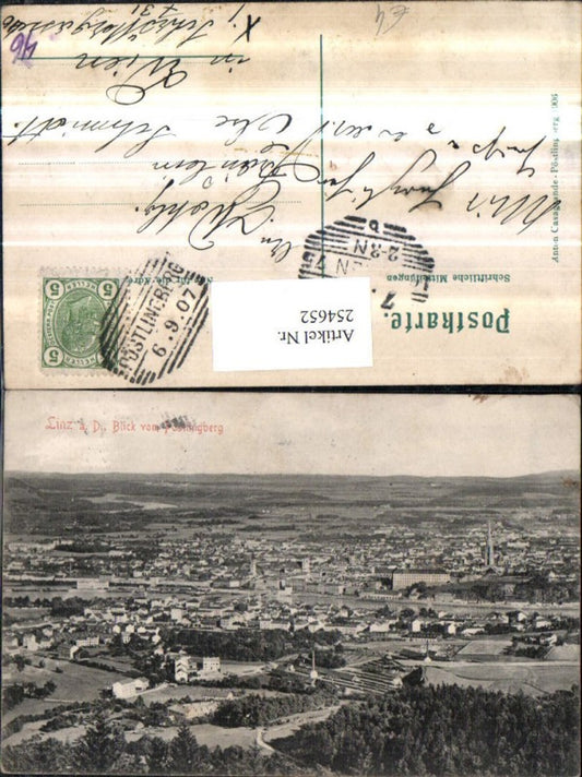 254652,Linz an d. Donau Totale Blick vom Pöstlingberg