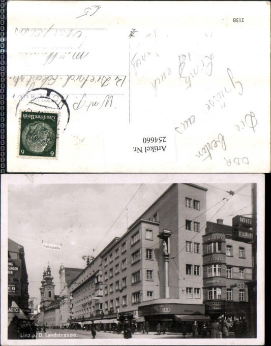 254660,Linz an d. Donau Landstraße Straßenansicht Geschäfte Palmers Zahnarzt Haltestelle