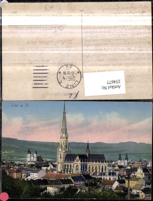 254677,Linz an d. Donau Teilansicht Kirche Dom