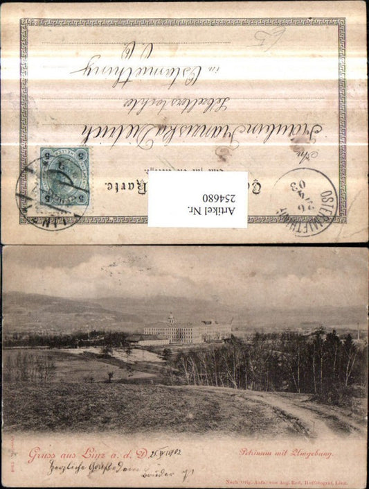 254680,Gruß aus Linz an d. Donau Petrinum Gebäude m. Umgebung