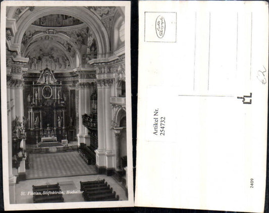 254732,St. Florian Stiftskirche Kirche Innenansicht Hochaltar