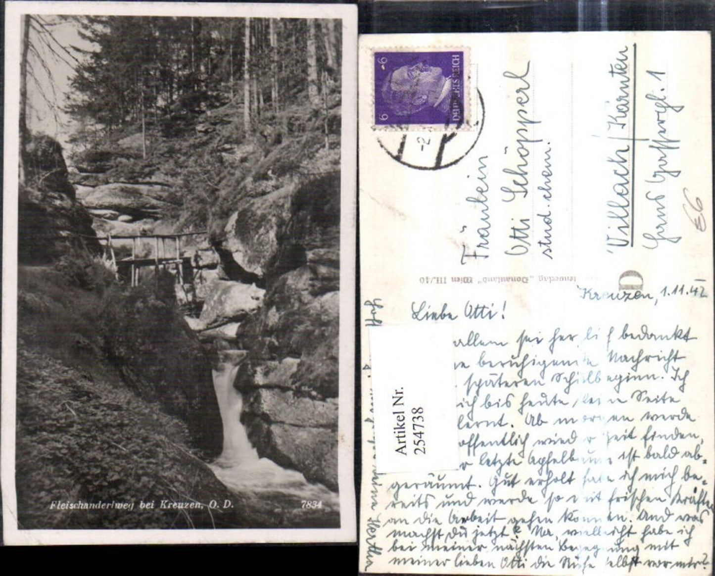 254738,Fleischanderlweg b. Kreuzen Partie Wasserfall