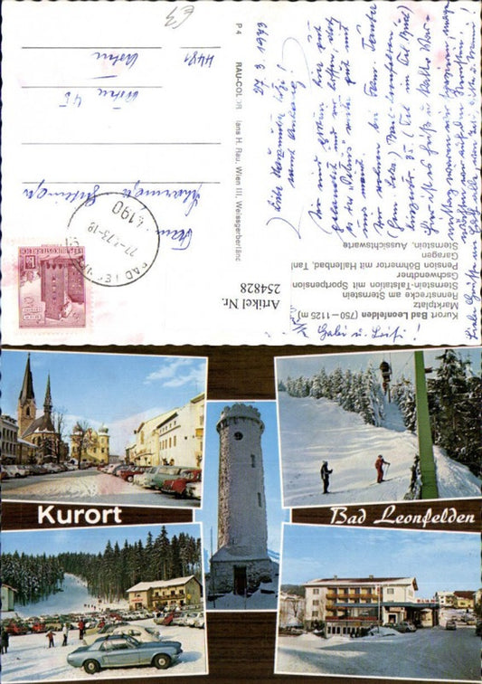 254828,Bad Leonfelden Marktplatz Rennstrecke Sternstein-Talstation Gschwendtner Pension Aussichtsturm Mehrbildkarte