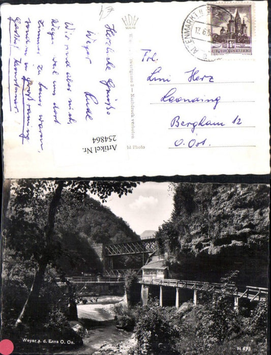 254864,Weyer an d. Enns Partie Brücke pub Foto Hubmann 673