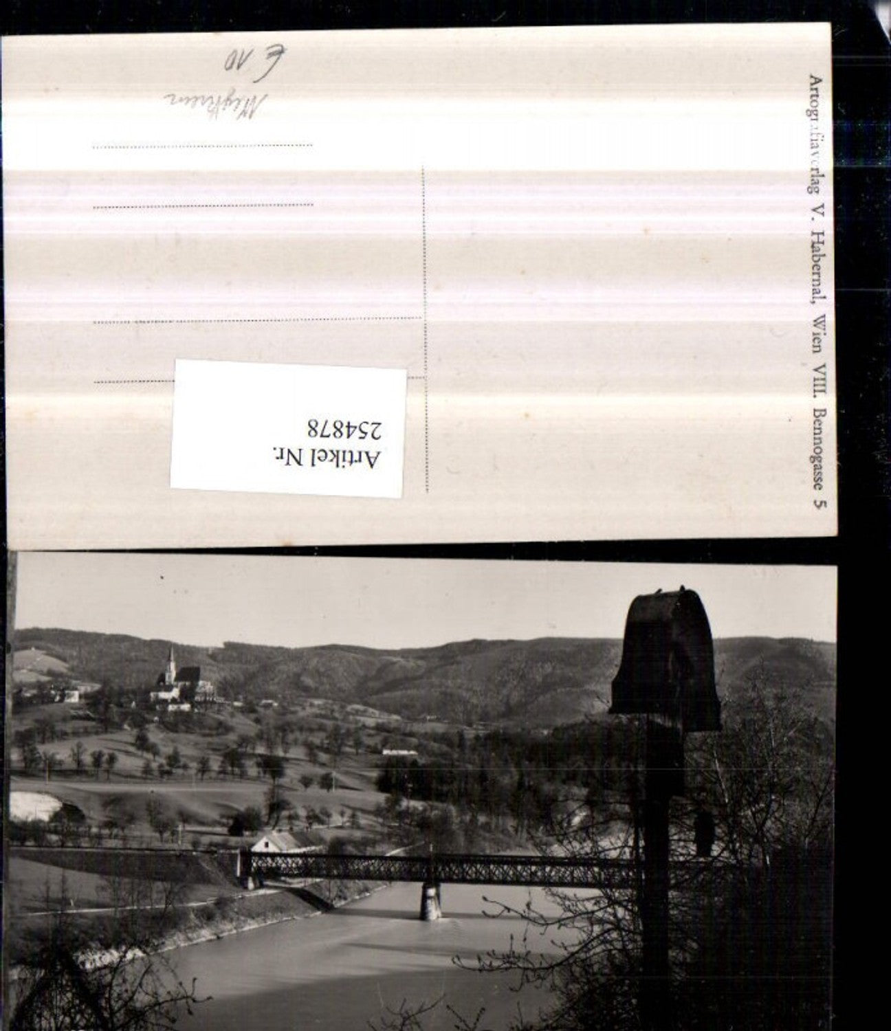 254878,St. Ulrich b. Steyr Teilansicht Kirche Brücke Wegkreuz Marterl