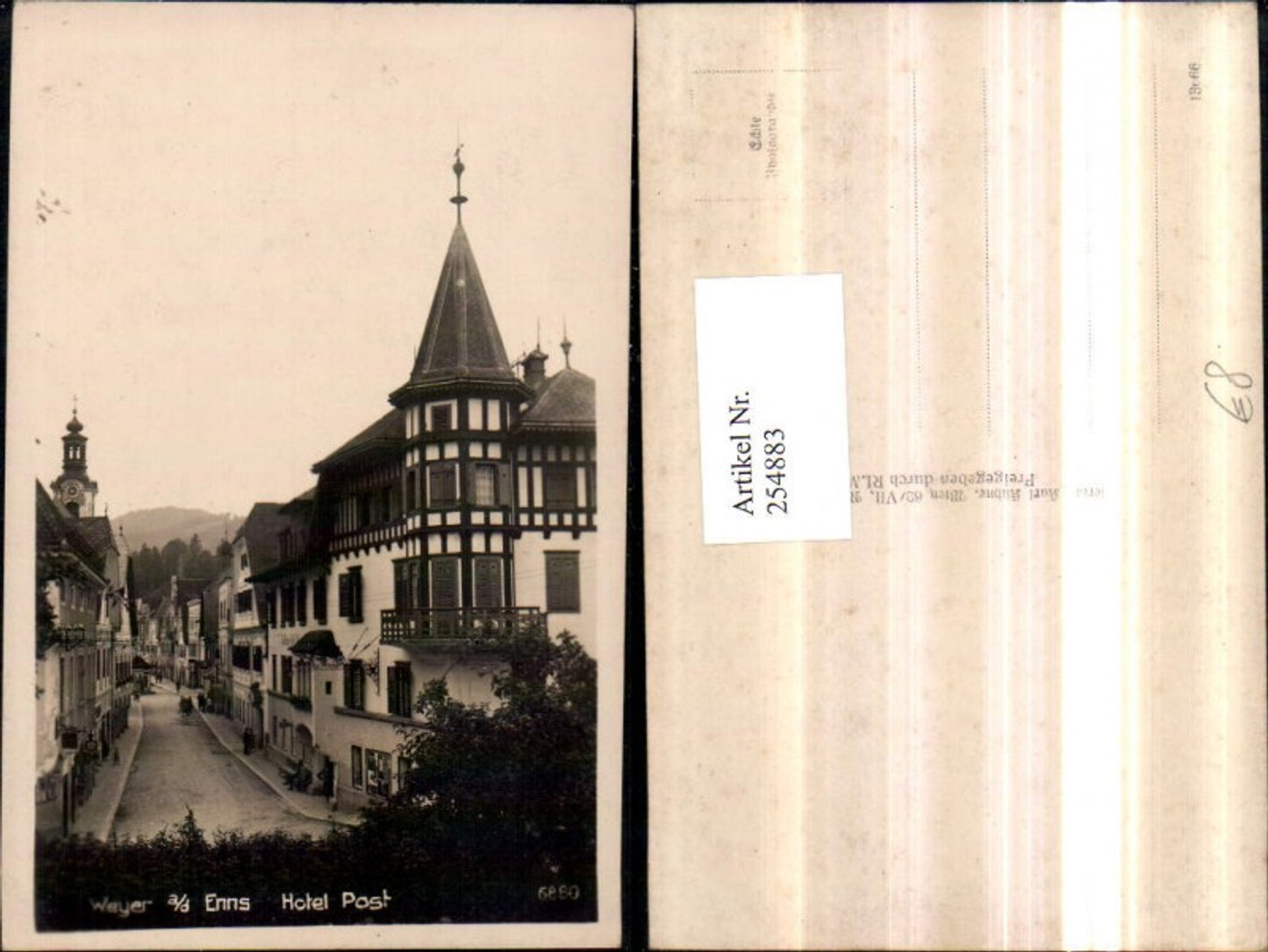 254883,Weyer an d. Enns Hotel Post Straßenansicht Erker