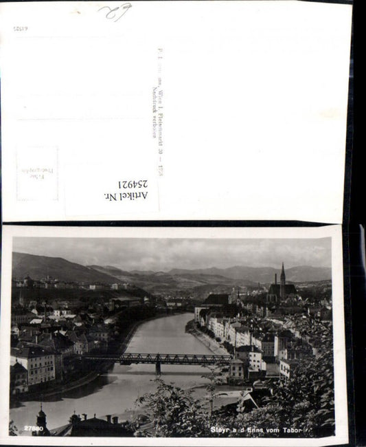 254921,Steyr an d. Enns Totale vom Tabor m. Brücke